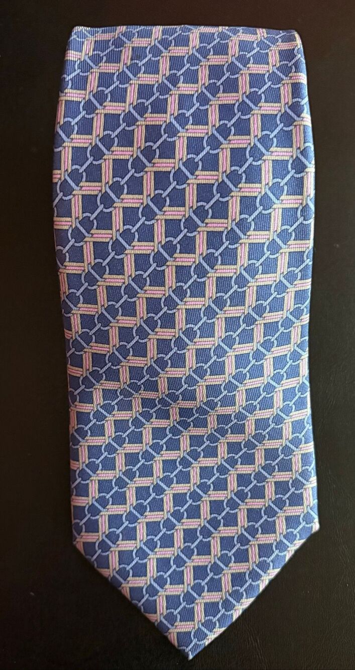 Hermes chain link print tie